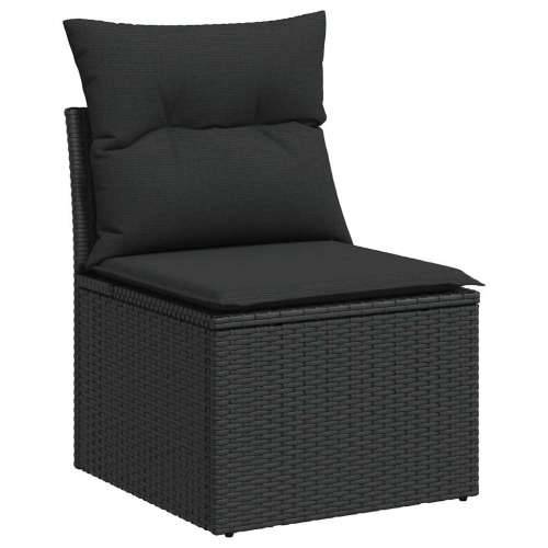 Vrtna garnitura - 7-dijelni set vrtnih sofa od poliratana s jastucima crni - Crna sa spremištem 1 Cijena