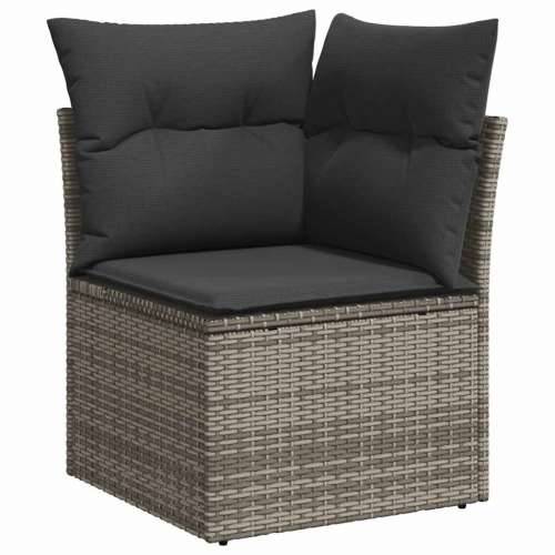 Vrtna garnitura - 6-dijelni set vrtnih sofa od poliratana s jastucima sivi - siva i tamnosiva 3x kutna + stol + 2x srednja 1 Cijena