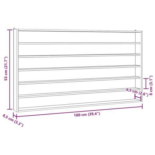 Drvena kolekcionarska vitrina sa 6 polica 100x8,5x55 cm - 100 x 8.5 x 55 cm 1 Cijena