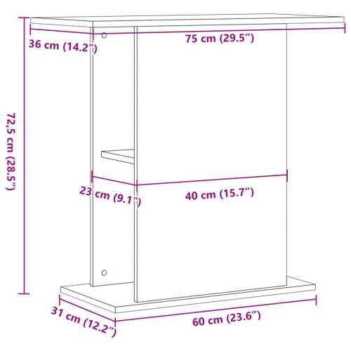 Stalak za akvarij boja hrasta 36x75x72,5 cm konstruirano drvo - hrast artisan 36 x 75 x 72.5 cm Cijena