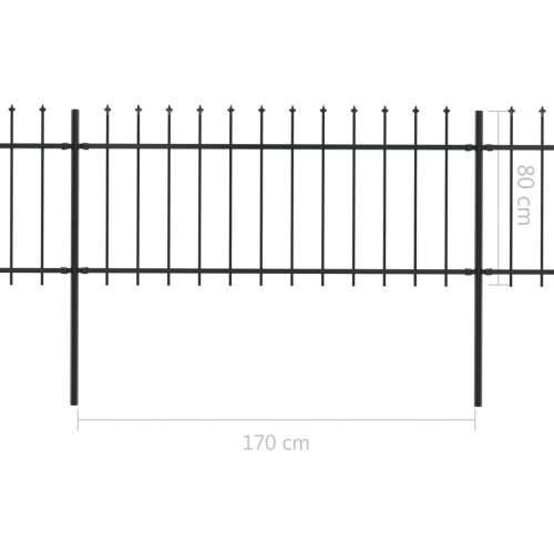 Vrtna ograda s ukrasnim kopljima čelična 11,9 x 0,8 m crna Cijena