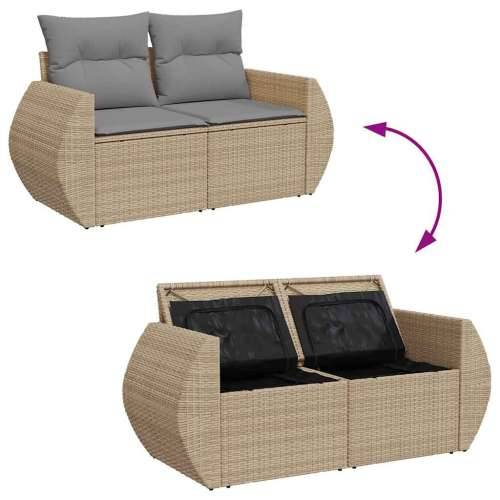 Vrtna garnitura - 7-dijelni set vrtnih sofa od poliratana s jastucima bež - bež i svjetlosiva 3x kutna + stol + 3x srednja 1 Cijena