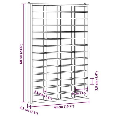 Drvena kolekcionarska vitrina s 56 odjeljaka 40x4,5x60 cm - 40 x 4.5 x 60 cm 1 Cijena