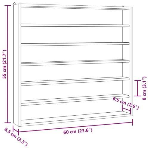 Drvena kolekcionarska vitrina sa 6 polica 60x8,5x55 cm - 60 x 8.5 x 55 cm 1 Cijena