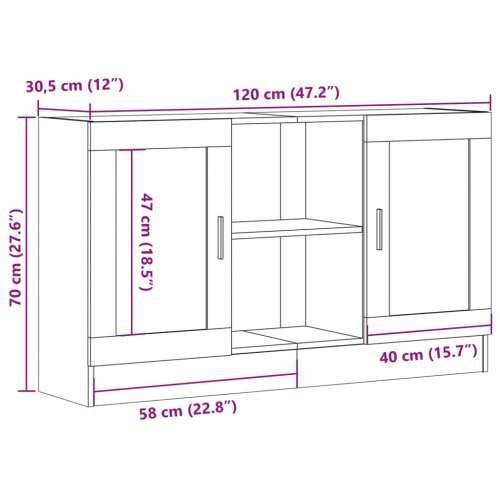 Komoda boja staro drvo 120 x 30,5 x 70 konstruiranog drvo - Staro drvo 1 Konstruirano drvo Cijena