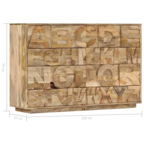 Ormarić s abecedom i 6 ladica 120x35x79 cm masivno drvo manga Cijena