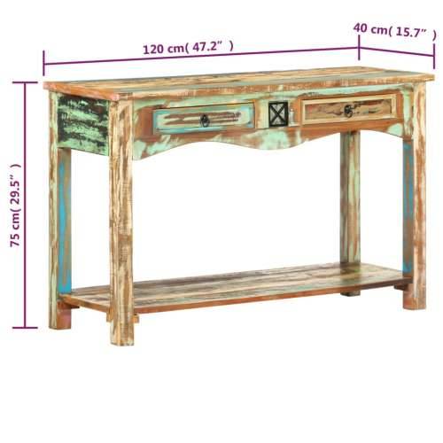 Konzolni stol od masivnog obnovljenog drva 120 x 40 x 75 cm Cijena