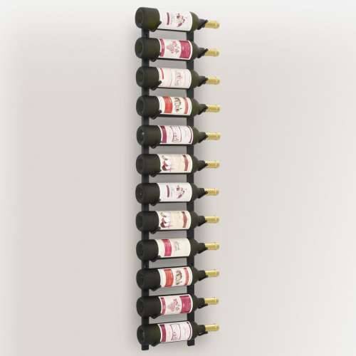 Zidni stalak za vino za 12 boca crni željezni Cijena