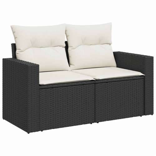 Vrtna garnitura - 10-dijelni set vrtnih sofa s jastucima crni od poliratana - Crna i krem sa spremištem i torbom 10 Cijena