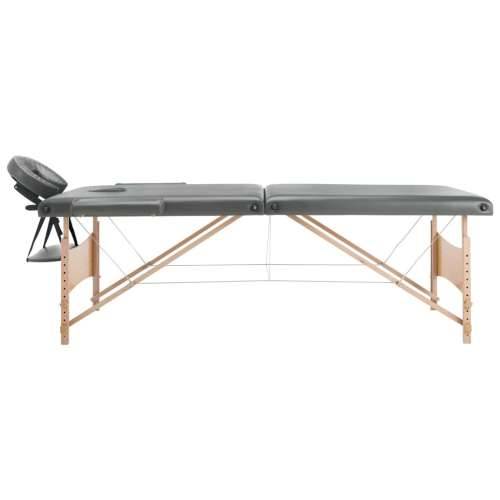 Masažni stol s 2 zone i drvenim okvirom antracit 186 x 68 cm Cijena