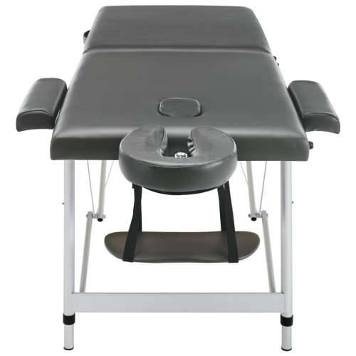 Stol za masažu s 2 zone aluminijski okvir antracit 186 x 68 cm Cijena