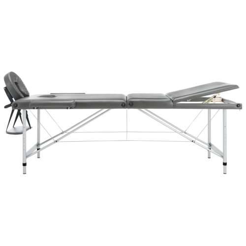 Masažni stol s 3 zone i aluminijskim okvirom antracit 186x68 cm Cijena