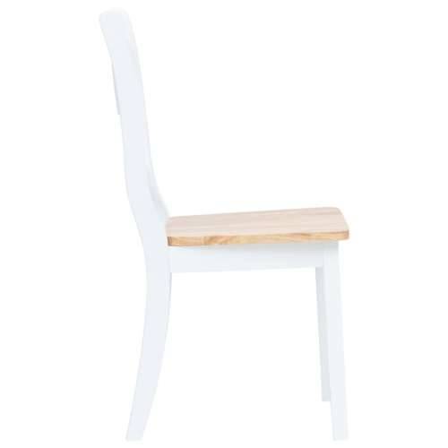 Blagovaonske stolice bijele i prirodne 2 kom drvo kaučukovca Cijena