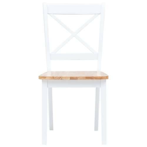 Blagovaonske stolice bijele i prirodne 4 kom drvo kaučukovca Cijena