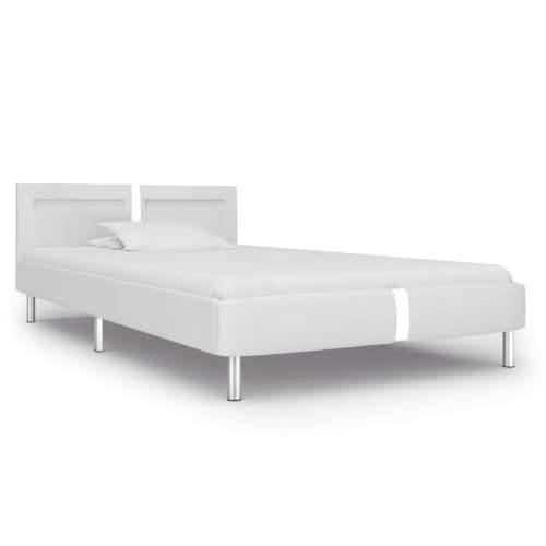Okvir za krevet od umjetne kože s LED svjetlom bijeli 90x200 cm Cijena