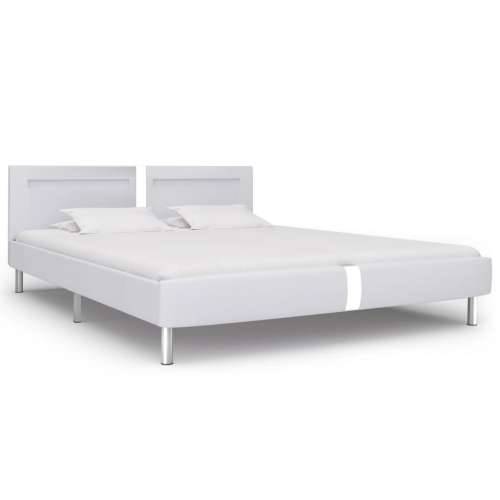 Okvir za krevet od umjetne kože LED bijeli 180 x 200 cm - Bijela 180 x 200 cm Cijena