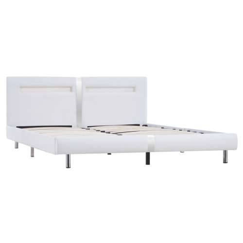 Okvir za krevet od umjetne kože LED bijeli 180 x 200 cm - Bijela 180 x 200 cm Cijena