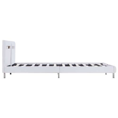 Okvir za krevet od umjetne kože LED bijeli 180 x 200 cm - Bijela 180 x 200 cm Cijena