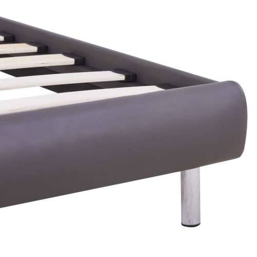 Okvir za krevet od umjetne kože s LED svjetlom sivi 90 x 200 cm Cijena