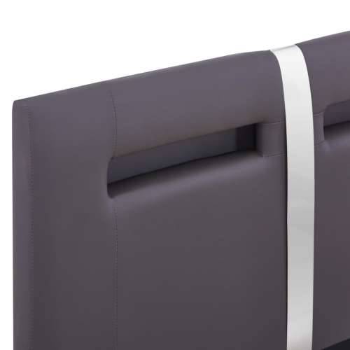 Okvir za krevet od umjetne kože s LED svjetlom sivi 90 x 200 cm - Siva 90 x 200 cm Cijena