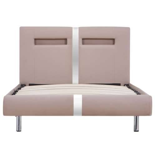 Okvir za krevet od umjetne kože LED boja cappuccina 90 x 200 cm Cijena
