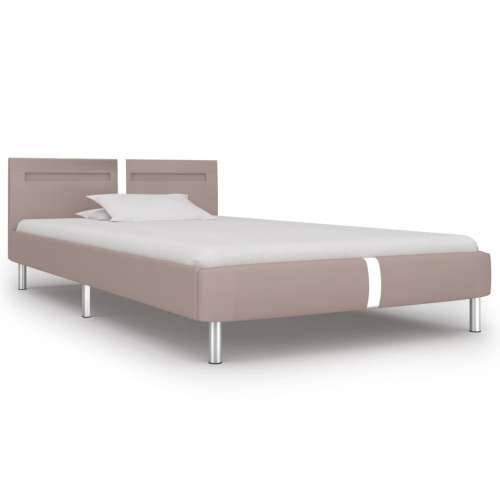 Okvir za krevet od umjetne kože LED boja cappuccina 90 x 200 cm - Boja cappuccina 90 x 200 cm Cijena