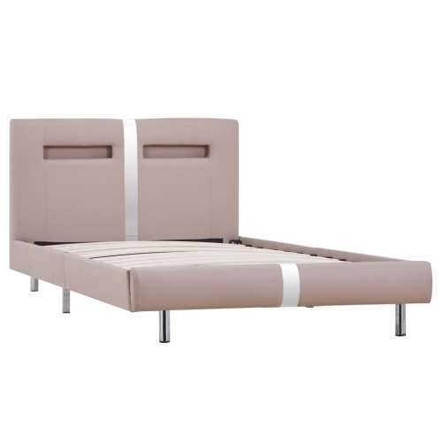 Okvir za krevet od umjetne kože LED boja cappuccina 90 x 200 cm - Boja cappuccina 90 x 200 cm Cijena
