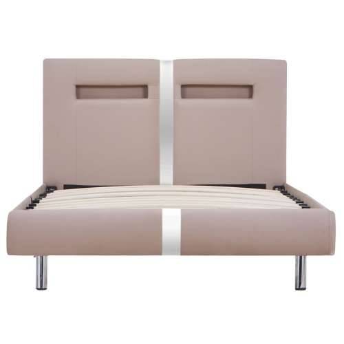 Okvir za krevet od umjetne kože LED boja cappuccina 90 x 200 cm - Boja cappuccina 90 x 200 cm Cijena
