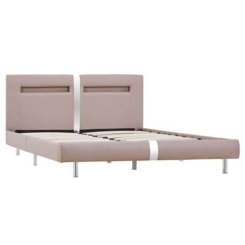 Okvir za krevet od umjetne kože LED boja cappuccina 120x200 cm - Boja cappuccina 120 x 200 cm Cijena