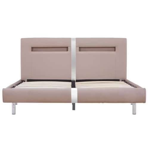 Okvir za krevet od umjetne kože LED boja cappuccina 120x200 cm - Boja cappuccina 120 x 200 cm Cijena