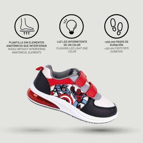 Sportske tenisice s LED svjetlima The Avengers Velcro Crna Cijena