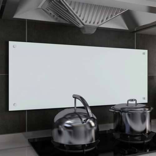 Kuhinjska zaštita od prskanja bijela 100 x 40 cm kaljeno staklo Cijena