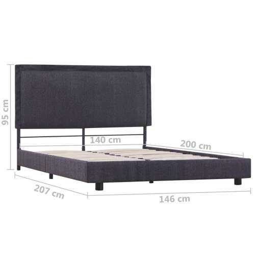 Okvir za krevet od tkanine tamnosivi 140 x 200 cm Cijena