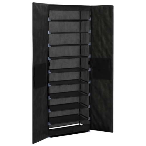 Ormarić za cipele od tkanine crni  60 x 30 x 166 cm - Crna 1 166 cm 30 cm Cijena