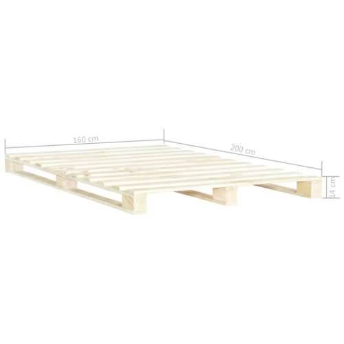 Okvir za krevet od paleta od masivne borovine 160 x 200 cm - Boja drva 160 x 200 cm Cijena