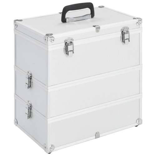 Kovčeg za šminku 37 x 24 x 40 cm srebrni aluminijski Cijena