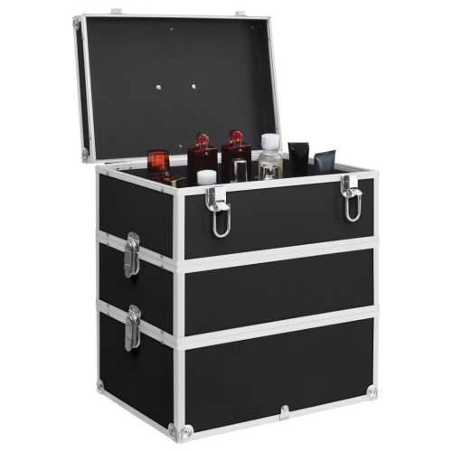 Kovčeg za šminku 37 x 24 x 40 cm crni aluminijski Cijena