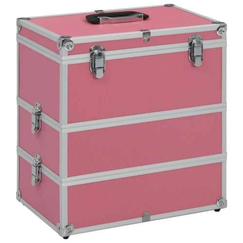 Kovčeg za šminku 37 x 24 x 40 cm ružičasti aluminijski Cijena