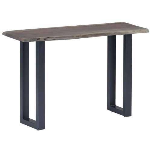 Konzolni stol od bagremovog drva i željeza sivi 115x35x76 cm