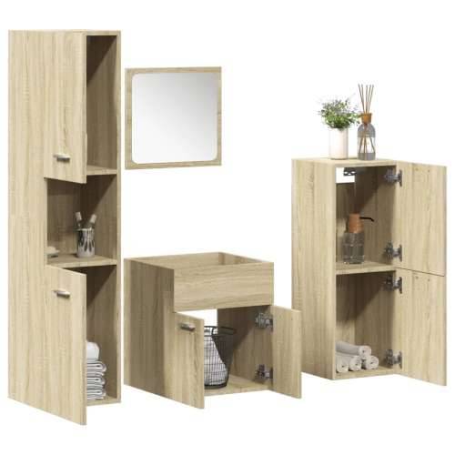 4-dijelni set kupaonskog namještaja boja hrasta sonome drveni - sonoma hrast 41 x 38.5 x 46 cm 1 Cijena