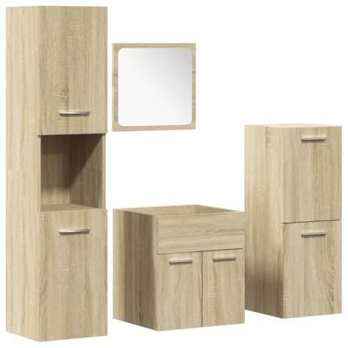 4-dijelni set kupaonskog namještaja boja hrasta sonome drveni - sonoma hrast 41 x 38.5 x 46 cm 1 Cijena