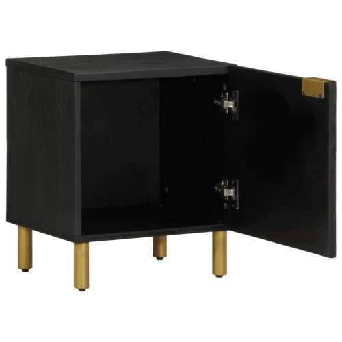 Noćni ormarići 2 kom crni 40x33x46 cm od masivnog drva manga - 2 Cijena