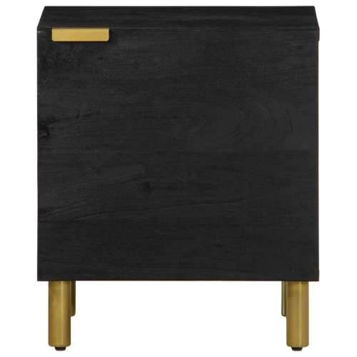 Noćni ormarići 2 kom crni 40x33x46 cm od masivnog drva manga - 2 Cijena