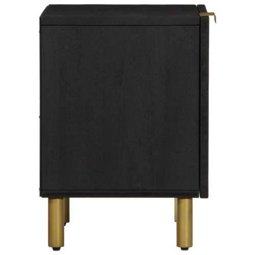 Noćni ormarići 2 kom crni 40x33x46 cm od masivnog drva manga - 2 Cijena