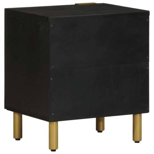 Noćni ormarići 2 kom crni 40x33x46 cm od masivnog drva manga - 2 Cijena