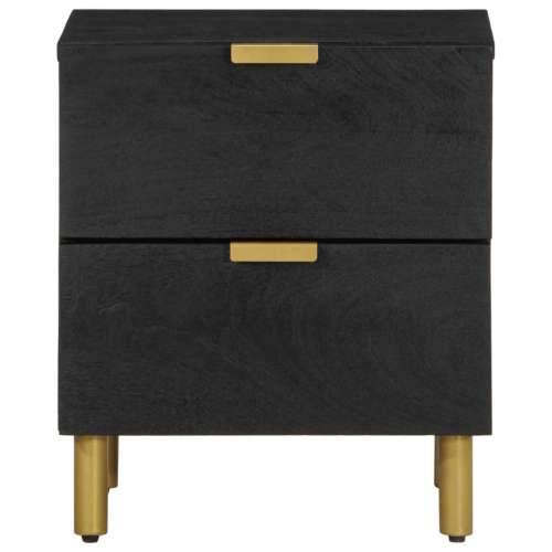 Noćni ormarići 2 kom crni 40x33x46 cm od masivnog drva manga - 2 Cijena