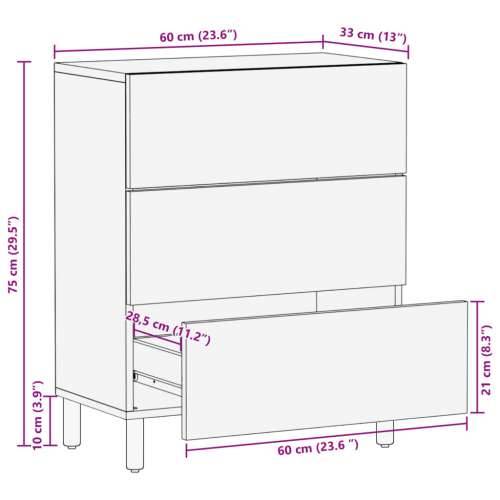 Komoda crna 60 x 33 x 75 cm konstruirano drvo Cijena