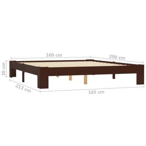 Okvir za krevet od masivne borovine tamnosmeđi 160 x 200 cm Cijena