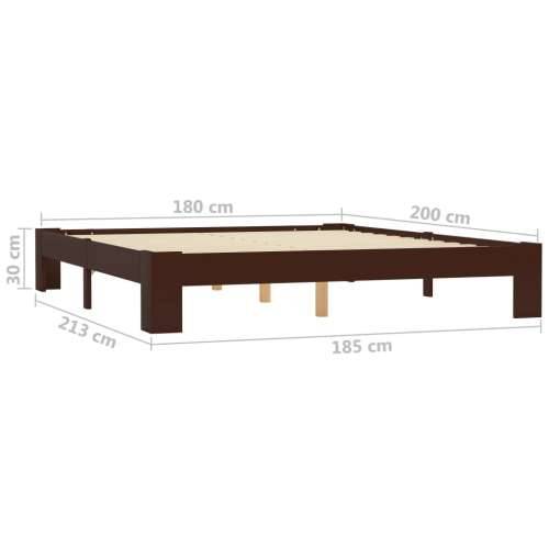 Okvir za krevet od masivne borovine tamnosmeđi 180 x 200 cm Cijena