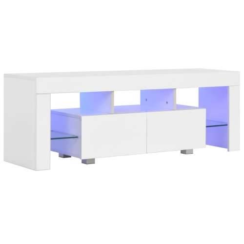 TV ormarić s LED svjetlima visoki sjaj bijeli 130x35x45 cm Cijena